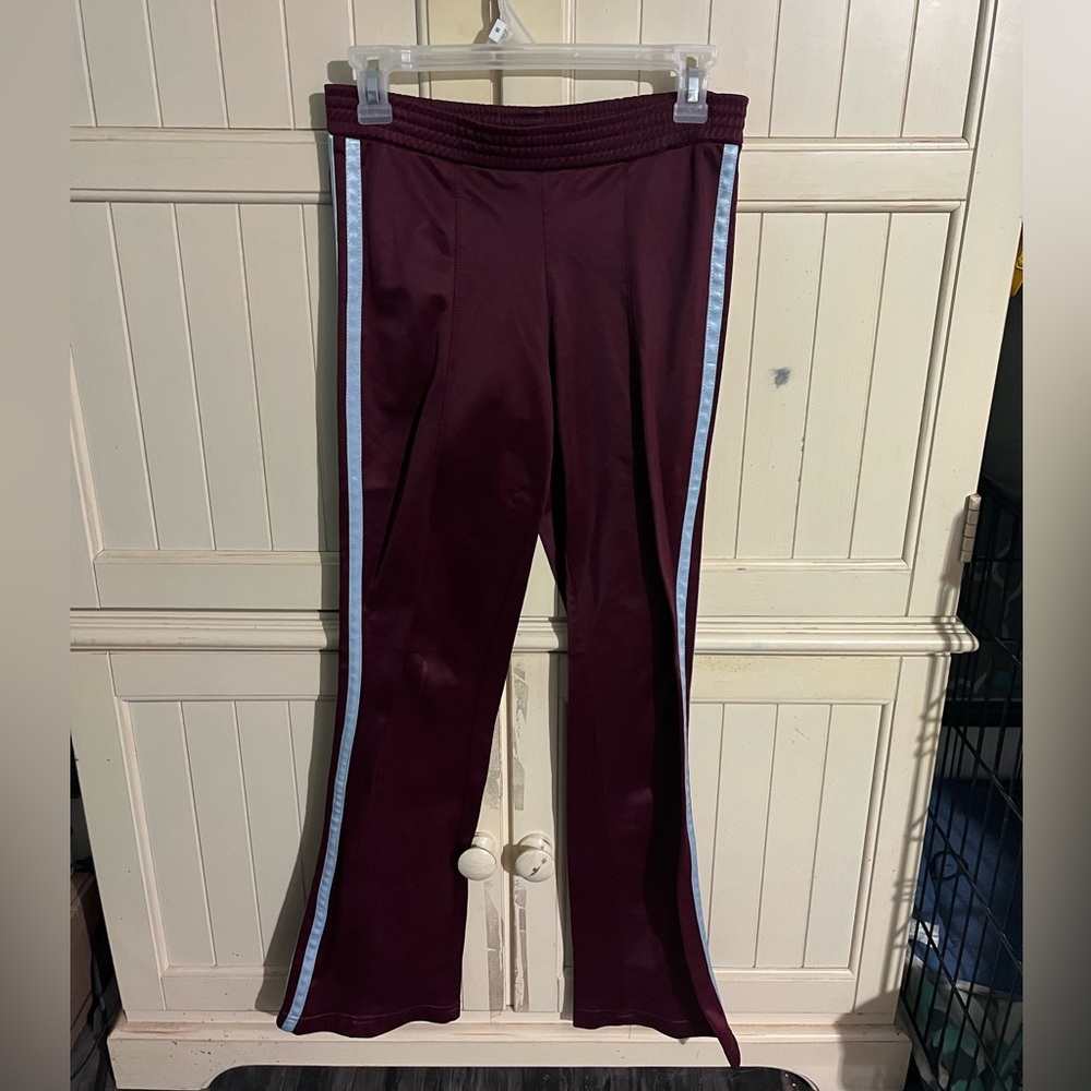 Self Esteem Y2K Burgundy Track Pants w/ Side Stripe